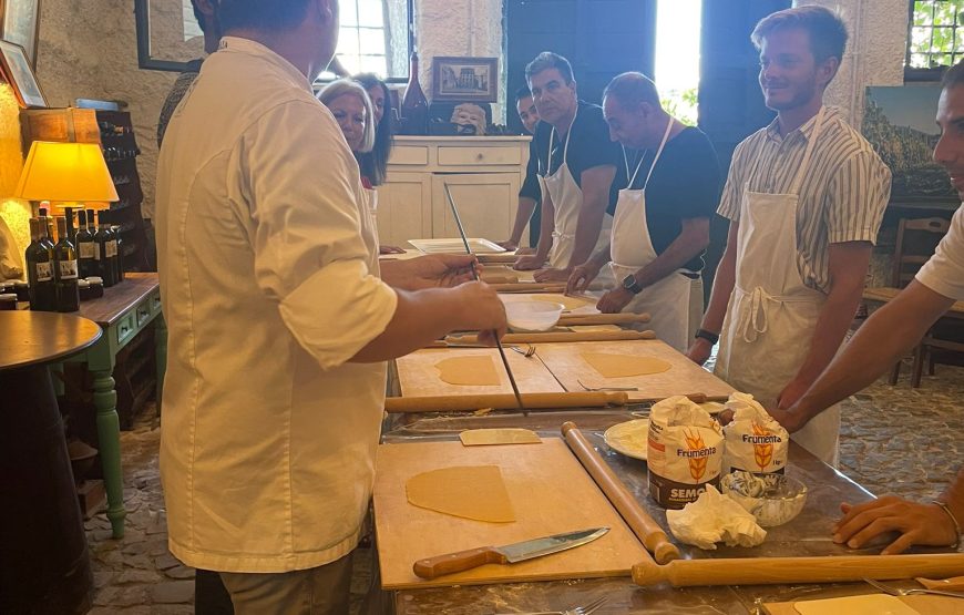 Pasta Making class in the vineyard with wine tasting in Rome countryside